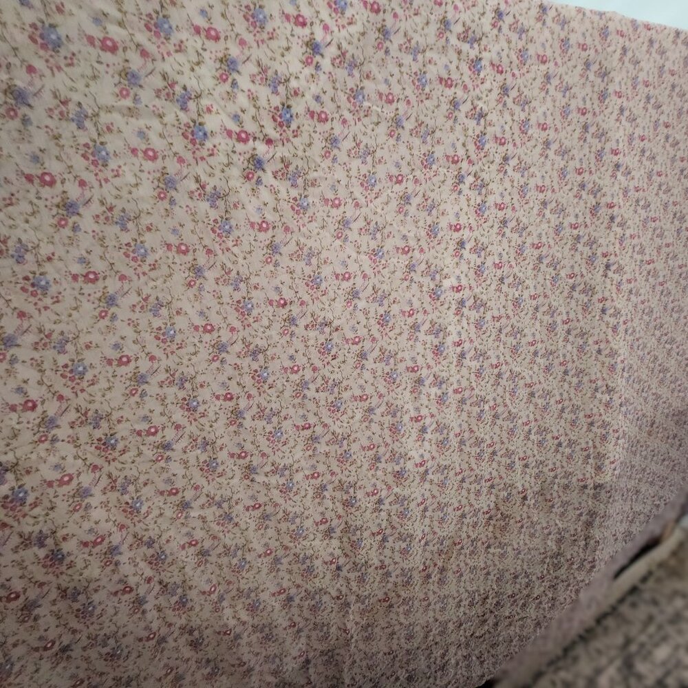 Sheer Floral Woven Fabric - 1 Yard, 56" Wide (Cottagecore, Chiffon-Like Drape ) - Picture 3 of 5